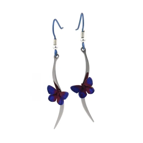 Titanium Purple Bluebell Drop Earrings